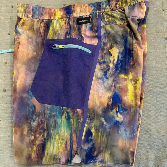 Lululemon Athletica Multicolor Shorts with Purple Waistband - Picture 3 of 4